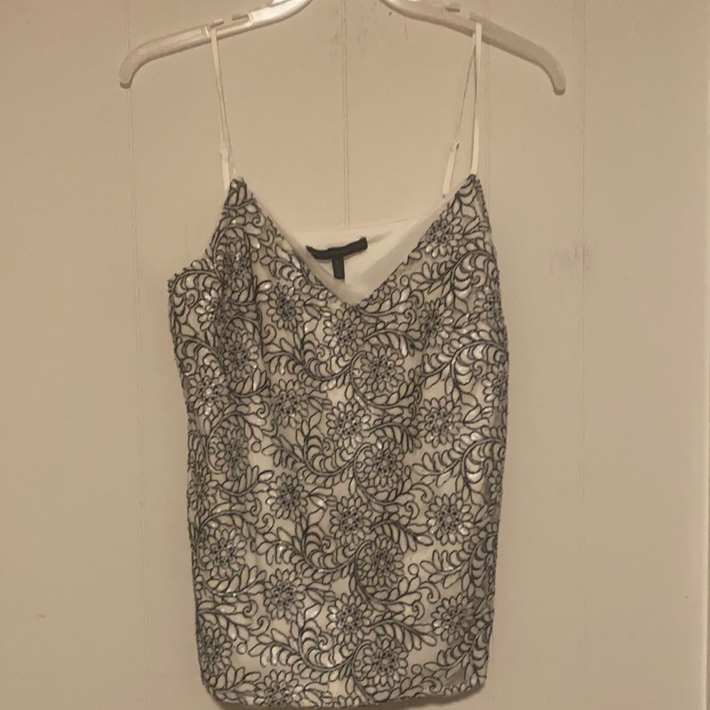White House black market camisole. Sequined embroidery and lined. Size large